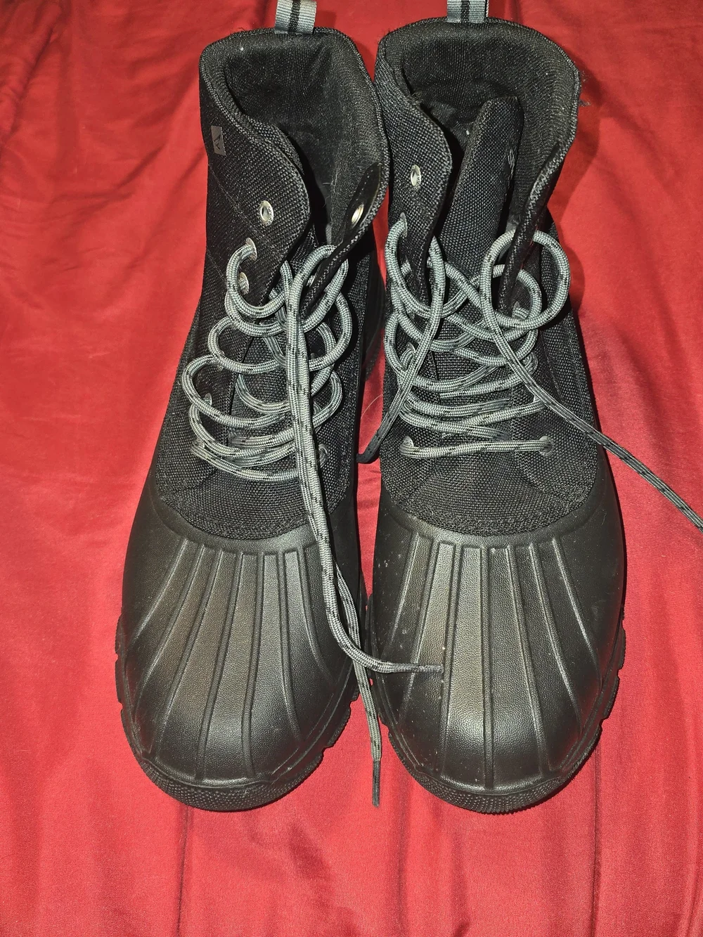 Sperry Black Lace-Up Rain & Snow Duck Boots